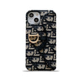 CD IPHONE CASE WITH CARD HOLDER BLACK
