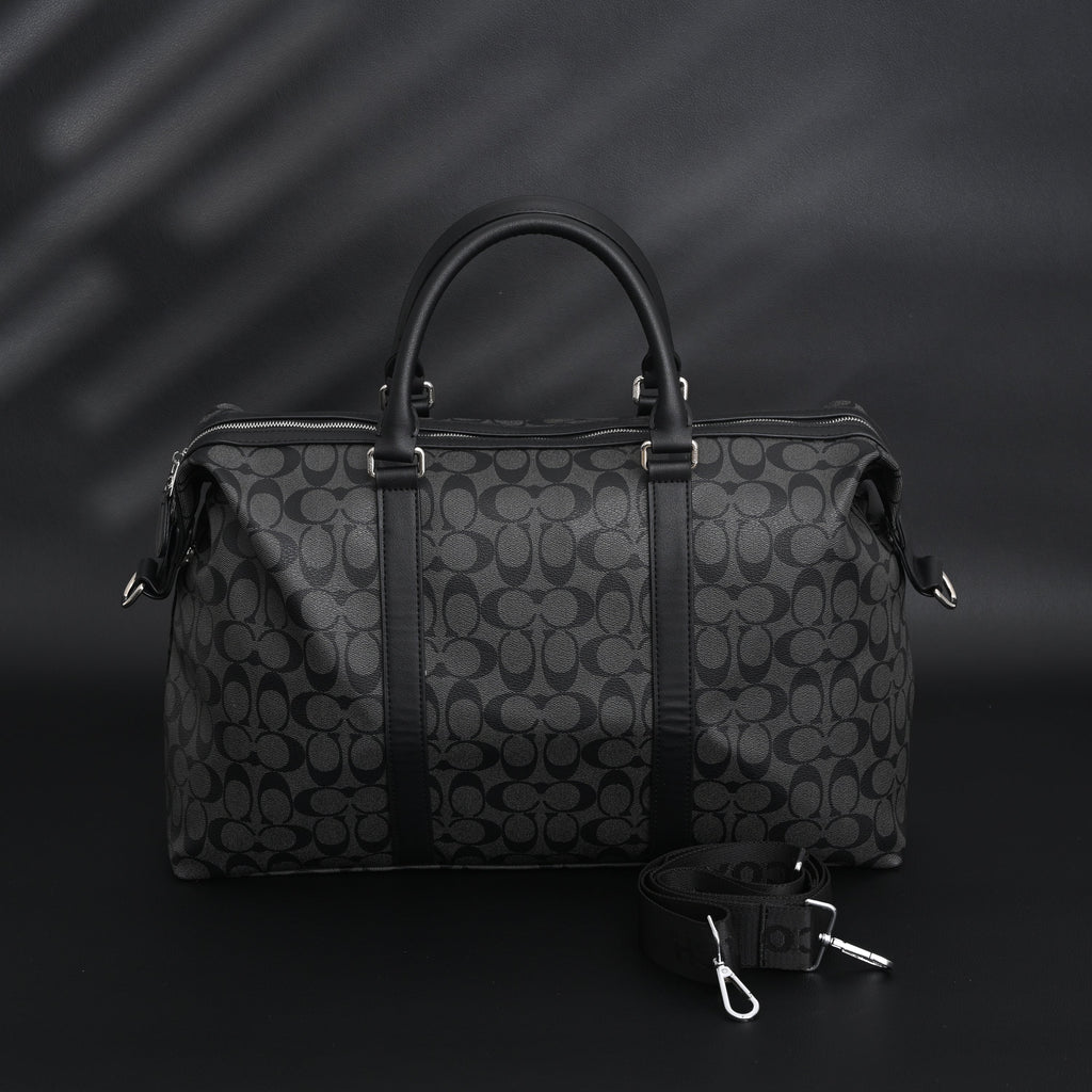 Coach Metropolitan Duffel Bag in Signature Black Canvas