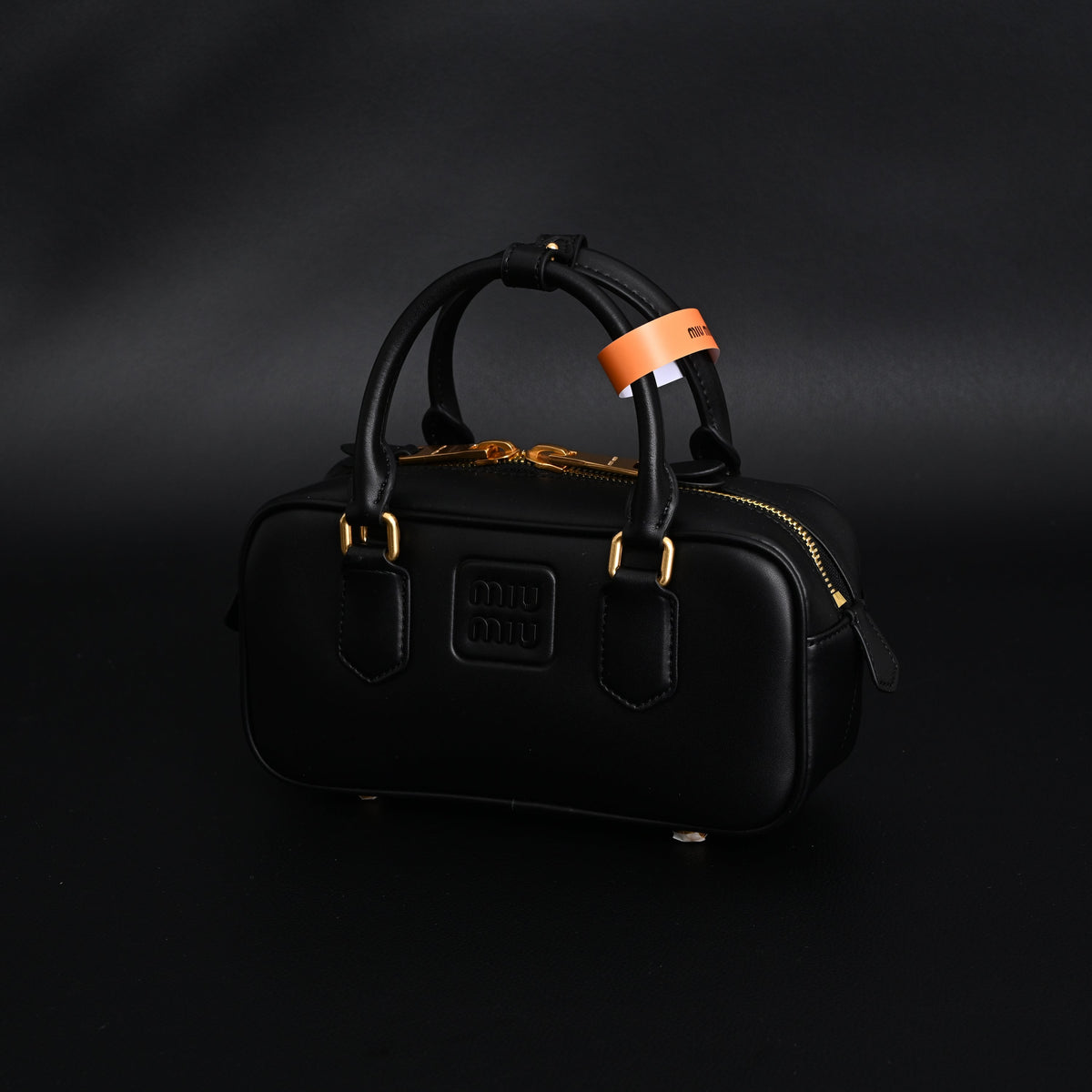 Miu Miu Black Matelassé Leather Satchel Bag – Mini Top Handle