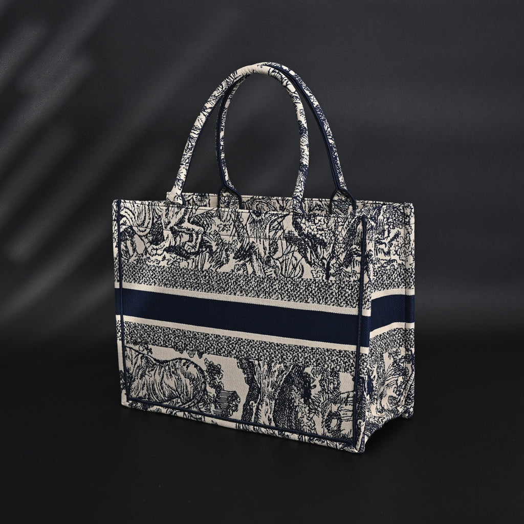 Dior Book Tote Bag – Blue Toile de Jouy Embroidery