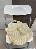 YSL SAINT LAURENT Summer Raffia Tote Bag 41x37cm